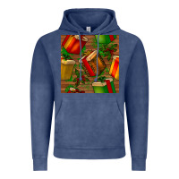 Vintage Denim christmas gift box seamless pattern Vintage Hoodie - BundleAndBundleShop