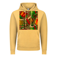 Vintage Mustard christmas gift box seamless pattern Vintage Hoodie - BundleAndBundleShop