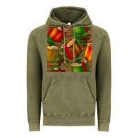 Vintage Olive christmas gift box seamless pattern Vintage Hoodie - BundleAndBundleShop
