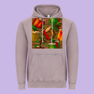 Christmas Gift Box Seamless Pattern Vintage Hoodie Designed By Bundleandbundleshop
