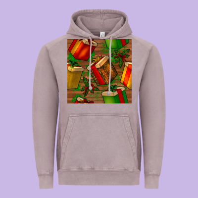Christmas Gift Box Seamless Pattern Vintage Hoodie Designed By Bundleandbundleshop