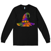 Black Spider Web Witch Hat Long Sleeve Tee - Jasminsmagicworld