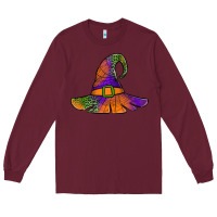 Burgundy Spider Web Witch Hat Long Sleeve Tee - Jasminsmagicworld