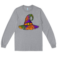 Heather Grey Spider Web Witch Hat Long Sleeve Tee - Jasminsmagicworld