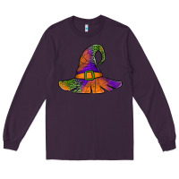 Plum Spider Web Witch Hat Long Sleeve Tee - Jasminsmagicworld