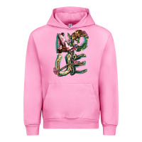 Fuchsia Pink Love boots horseshoe Urban Hoodie - HowdyJamesFarm