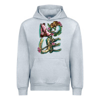 Heather Grey Love boots horseshoe Urban Hoodie - HowdyJamesFarm