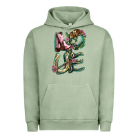 Pigment Oil Green Love boots horseshoe Urban Hoodie - HowdyJamesFarm