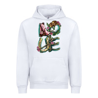 White Love boots horseshoe Urban Hoodie - HowdyJamesFarm