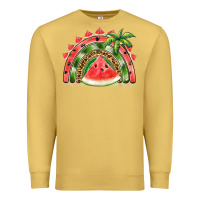 Antique Gold watermelon slice  rainbow Premium Sweatshirt - BarkalooDesign