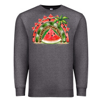 Charcoal Heather watermelon slice  rainbow Premium Sweatshirt - BarkalooDesign