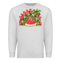 Dove Grey watermelon slice  rainbow Premium Sweatshirt - BarkalooDesign