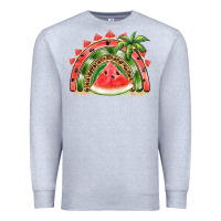 Heather Grey watermelon slice  rainbow Premium Sweatshirt - BarkalooDesign
