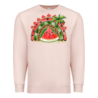 Pale Pink watermelon slice  rainbow Premium Sweatshirt - BarkalooDesign