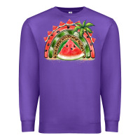 Purple watermelon slice  rainbow Premium Sweatshirt - BarkalooDesign