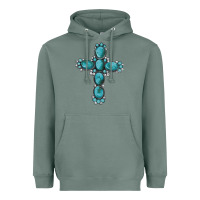 Sage western Gemstone cross Heavyweight Hoodie - Artiststas