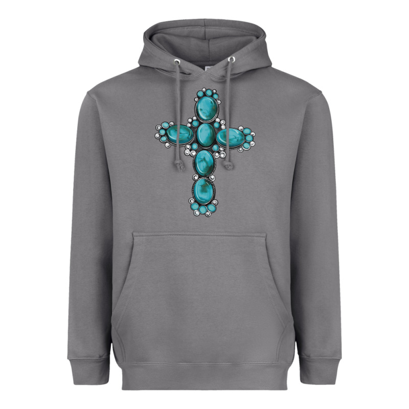 Western Gemstone Cross Heavyweight Hoodie by Artiststas | Teevron