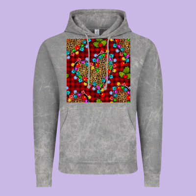 Christmas Lights And Leopard Hearts Seamless Pattern Vintage Hoodie Designed By Bundleandbundleshop