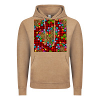 Vintage Coffee christmas lights and leopard hearts seamless pattern Vintage Hoodie - BundleAndBundleShop