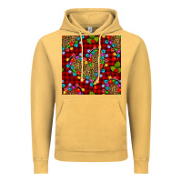 Vintage Mustard christmas lights and leopard hearts seamless pattern Vintage Hoodie - BundleAndBundleShop