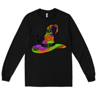 Black Witch Hat With Spiders Long Sleeve Tee - Jasminsmagicworld