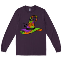Plum Witch Hat With Spiders Long Sleeve Tee - Jasminsmagicworld