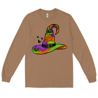 Toasted Coconut Witch Hat With Spiders Long Sleeve Tee - Jasminsmagicworld