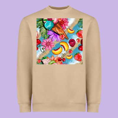 Flowers Ice Cream Fruit Heavyweight Sweatshirt Designed By Bundleandbundleshop