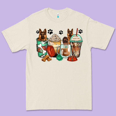 German Shepherds Coffee Cups Premium Tee Designed By Zillion Design Studio