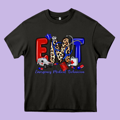 Emt Emergency Medical Technician Heavy Core Tee Designed By Zillion Design Studio