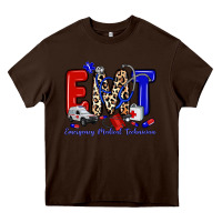 Chocolate Brown emt emergency medical technician Heavy Core Tee - Zillion Design Studio