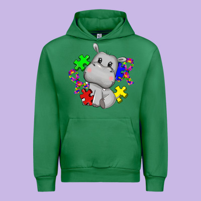 Autism Hippopotamus Urban Hoodie Designed By Cowgirlartshop