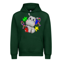 Forest Green autism hippopotamus Urban Hoodie - CowGirlArtShop