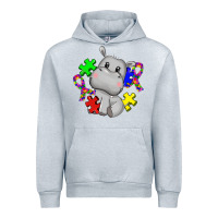Heather Grey autism hippopotamus Urban Hoodie - CowGirlArtShop