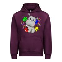 Mauve Wine autism hippopotamus Urban Hoodie - CowGirlArtShop