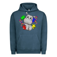 Pigment Midnight Navy autism hippopotamus Urban Hoodie - CowGirlArtShop