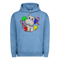 Pigment Pebble Blue autism hippopotamus Urban Hoodie - CowGirlArtShop