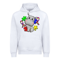 White autism hippopotamus Urban Hoodie - CowGirlArtShop
