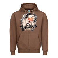 Chestnut believe buffalo plaid white christmas santa claus Zipper Hoodie - MaliasSmallBusiness