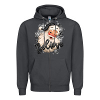 Smoke believe buffalo plaid white christmas santa claus Zipper Hoodie - MaliasSmallBusiness