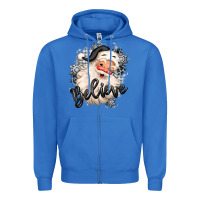 True Royal believe buffalo plaid white christmas santa claus Zipper Hoodie - MaliasSmallBusiness