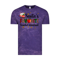 Cloud Purple santa's favorite teacher assistant Vintage Tee - AdoDesignShop