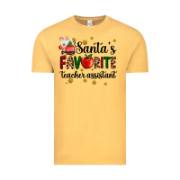 Vintage Mustard santa's favorite teacher assistant Vintage Tee - AdoDesignShop