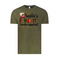 Vintage Olive santa's favorite teacher assistant Vintage Tee - AdoDesignShop