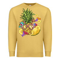 Antique Gold pineapple enjoying Premium Sweatshirt - BarkalooDesign