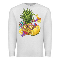 Oatmeal Heather pineapple enjoying Premium Sweatshirt - BarkalooDesign