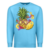 Ocean Blue pineapple enjoying Premium Sweatshirt - BarkalooDesign
