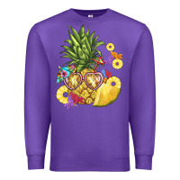 Purple pineapple enjoying Premium Sweatshirt - BarkalooDesign