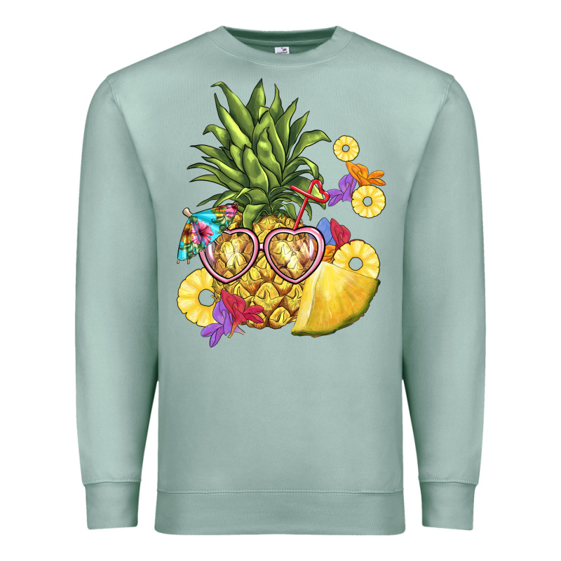 Pineapple Enjoying Premium Sweatshirt by BarkalooDesign | Teevron