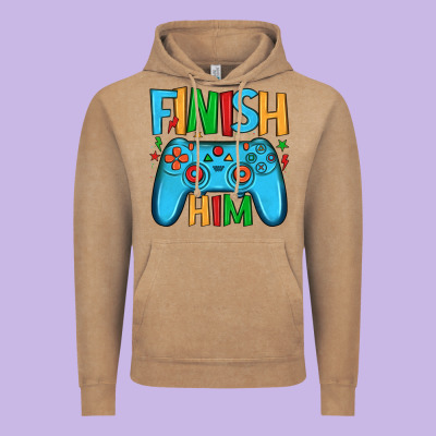 Finish Him Vintage Hoodie Designed By Jahusdesignshop